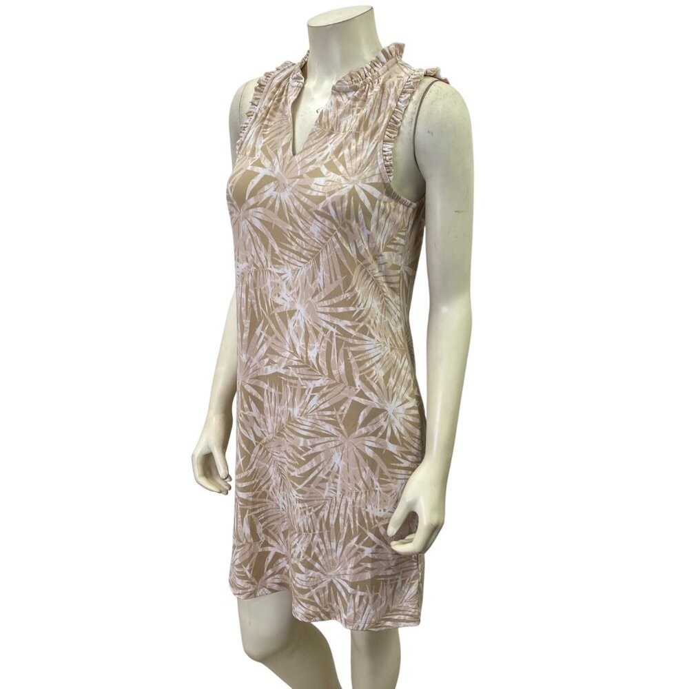 Michael Kors $98 Sleeveless Ruffle Neck Tropical Print Dress Women's Size S NWT